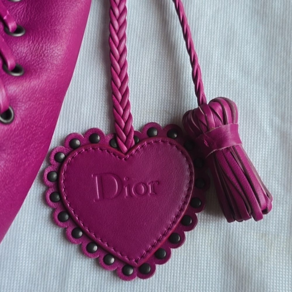 Christian Dior Magenta Oblique Monogram Canvas and Leather Trim 2007 Hobo Bag - Picture 5 of 12